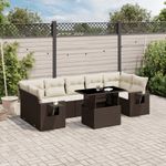 Casa si Gradina - Gradina si terasa - Mobilier exterior - Seturi mobila gradina - Set canapele de gradina cu perne, 8 piese, maro, poliratan - Infinity.ro