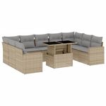 Casa si Gradina - Gradina si terasa - Mobilier exterior - Seturi mobila gradina - Set canapele de gradina cu perne, 10 piese, bej, poliratan - Infinity.ro