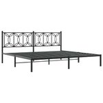 Casa si Gradina - Mobilier - Paturi si accesorii - Paturi - Cadru de pat metalic cu tablie, negru, 193x203 cm - Infinity.ro
