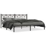 Casa si Gradina - Mobilier - Paturi si accesorii - Paturi - Cadru de pat metalic cu tablie, negru, 193x203 cm - Infinity.ro