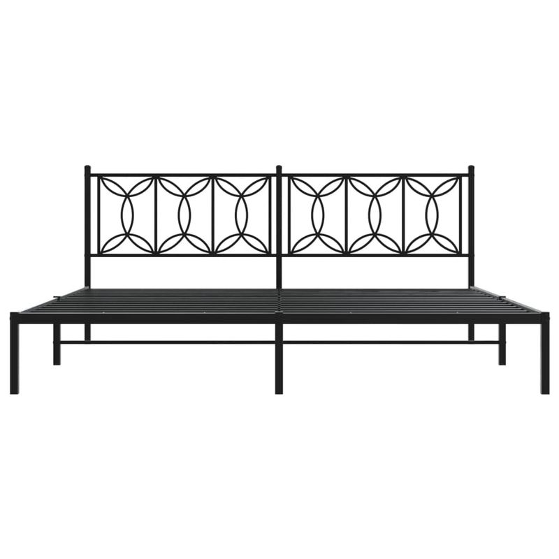 Casa si Gradina - Mobilier - Paturi si accesorii - Paturi - Cadru de pat metalic cu tablie, negru, 193x203 cm - Infinity.ro