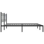 Casa si Gradina - Mobilier - Paturi si accesorii - Paturi - Cadru de pat metalic cu tablie, negru, 193x203 cm - Infinity.ro