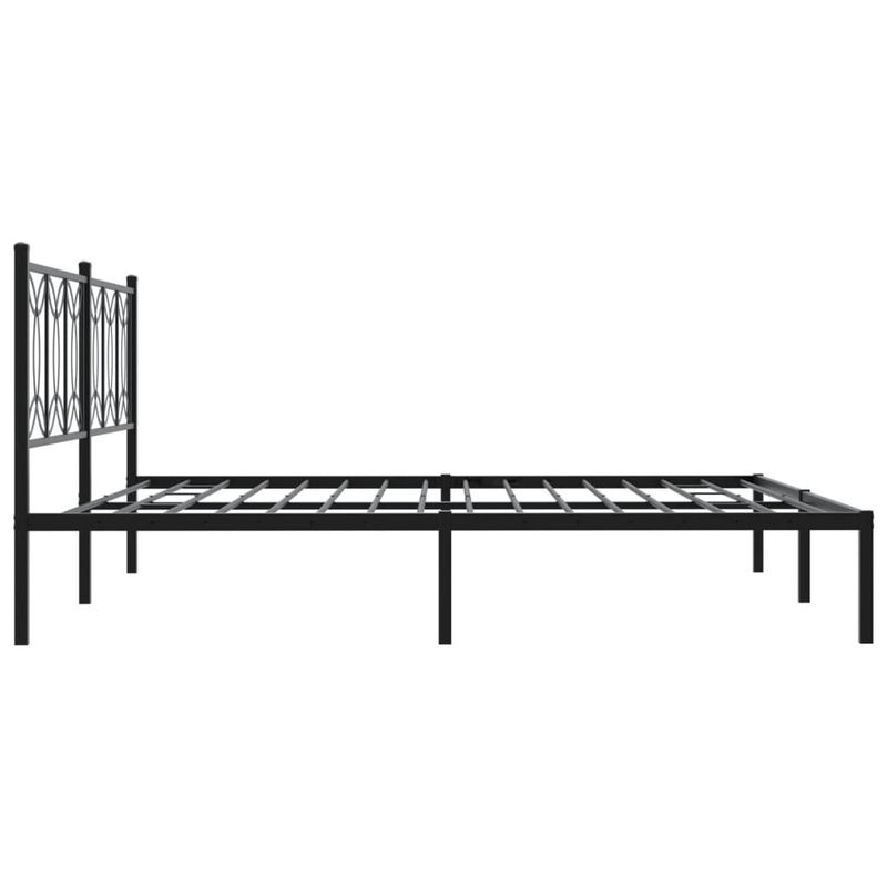 Casa si Gradina - Mobilier - Paturi si accesorii - Paturi - Cadru de pat metalic cu tablie, negru, 193x203 cm - Infinity.ro