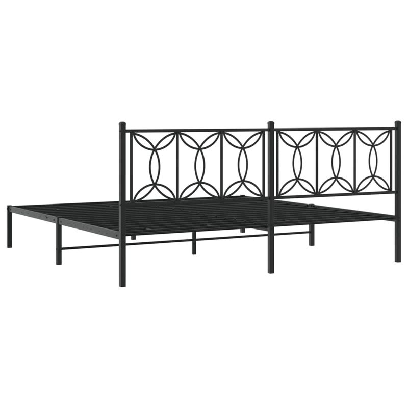 Casa si Gradina - Mobilier - Paturi si accesorii - Paturi - Cadru de pat metalic cu tablie, negru, 193x203 cm - Infinity.ro
