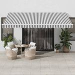 Casa si Gradina - Gradina si terasa - Umbrele si pavilioane - Pavilioane - Copertina retractabila automat cu LED, antracit/alb, 450x350 cm - Infinity.ro