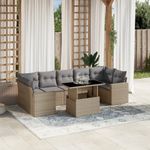 Casa si Gradina - Gradina si terasa - Mobilier exterior - Seturi mobila gradina - Set canapele de gradina, 8 piese, cu perne, bej, poliratan - Infinity.ro