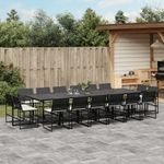 Casa si Gradina - Gradina si terasa - Mobilier exterior - Seturi mobila gradina - Set mobilier de gradina cu perne, 17 piese, negru, poliratan - Infinity.ro