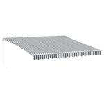 Casa si Gradina - Gradina si terasa - Umbrele si pavilioane - Pavilioane - Copertina retractabila manual cu LED, antracit/alb, 400x300 cm - Infinity.ro