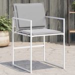 Casa si Gradina - Gradina si terasa - Mobilier exterior - Scaune si sezlonguri gradina - Scaune de gradina cu perne, 4 buc., alb, otel și textilena - Infinity.ro