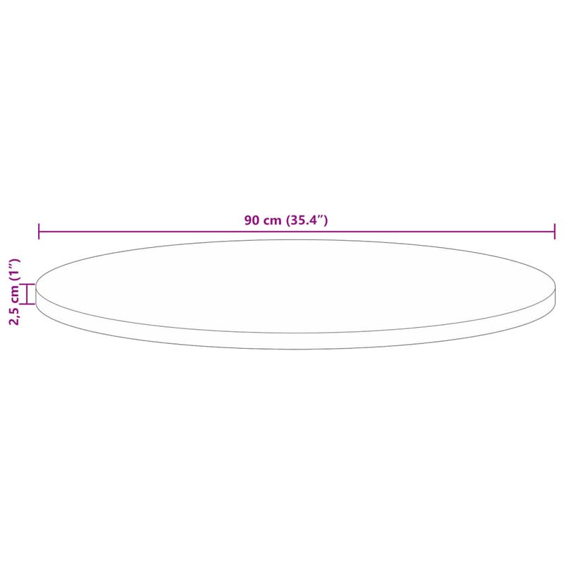 Casa si Gradina - Mobilier - Feronerie si accesorii mobila - Blat de masa rotund, diametru 90x2,5 cm, lemn masiv reciclat (natural) - Infinity.ro
