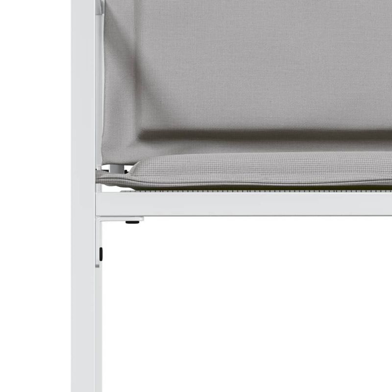Casa si Gradina - Gradina si terasa - Mobilier exterior - Scaune si sezlonguri gradina - Scaune de gradina cu perne, 4 buc., alb, otel și textilena - Infinity.ro
