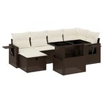 Casa si Gradina - Gradina si terasa - Mobilier exterior - Seturi mobila gradina - Set canapele de gradina cu perne, 7 piese, maro, poliratan - Infinity.ro