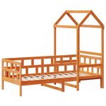 Casa si Gradina - Mobilier - Paturi si accesorii - Paturi - Pat de zi cu acoperis maro ceruit 90x200cm lemn masiv pin - Infinity.ro
