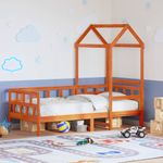 Casa si Gradina - Mobilier - Paturi si accesorii - Paturi - Pat de zi cu acoperis maro ceruit 90x200cm lemn masiv pin - Infinity.ro