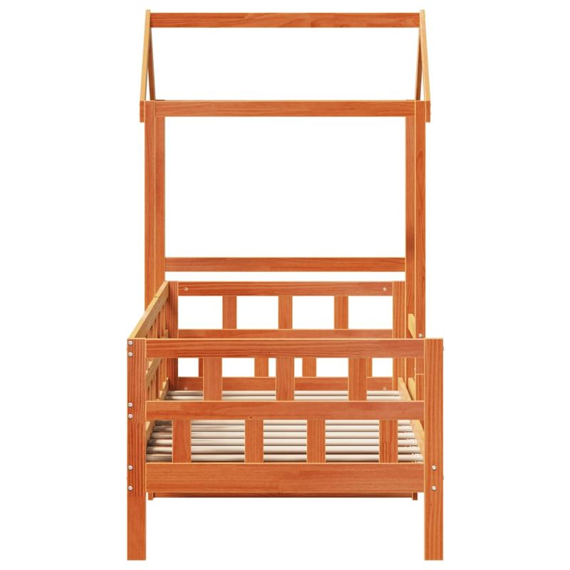 Casa si Gradina - Mobilier - Paturi si accesorii - Paturi - Pat de zi cu acoperis maro ceruit 90x200cm lemn masiv pin - Infinity.ro