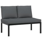 Casa si Gradina - Gradina si terasa - Mobilier exterior - Bancute de gradina - Banca de gradina cu perne, negru, aluminiu - Infinity.ro