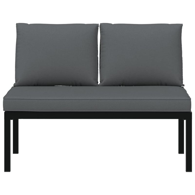 Casa si Gradina - Gradina si terasa - Mobilier exterior - Bancute de gradina - Banca de gradina cu perne, negru, aluminiu - Infinity.ro