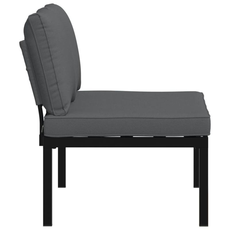 Casa si Gradina - Gradina si terasa - Mobilier exterior - Bancute de gradina - Banca de gradina cu perne, negru, aluminiu - Infinity.ro