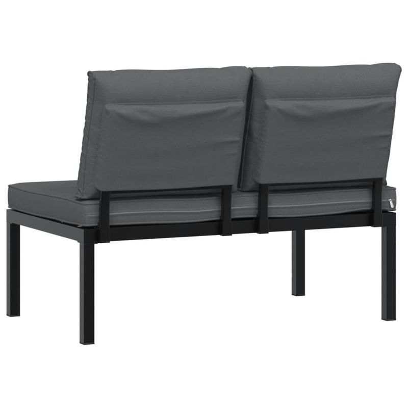 Casa si Gradina - Gradina si terasa - Mobilier exterior - Bancute de gradina - Banca de gradina cu perne, negru, aluminiu - Infinity.ro