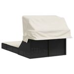 Casa si Gradina - Gradina si terasa - Mobilier exterior - Scaune si sezlonguri gradina - Sezlong dublu cu baldachin si perne, negru, poliratan - Infinity.ro