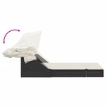Casa si Gradina - Gradina si terasa - Mobilier exterior - Scaune si sezlonguri gradina - Sezlong dublu cu baldachin si perne, negru, poliratan - Infinity.ro