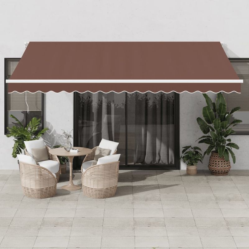 Casa si Gradina - Gradina si terasa - Umbrele si pavilioane - Umbrele - Copertina retractabila automat, maro, 450x300 cm - Infinity.ro
