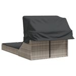 Casa si Gradina - Gradina si terasa - Mobilier exterior - Scaune si sezlonguri gradina - Sezlong dublu cu baldachin si perne, gri deschis, poliratan - Infinity.ro