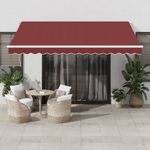 Casa si Gradina - Gradina si terasa - Umbrele si pavilioane - Umbrele - Copertina retractabila manual cu LED, visiniu, 400x300 cm - Infinity.ro