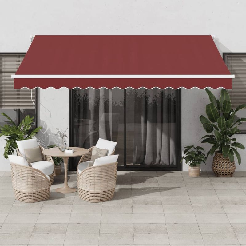 Casa si Gradina - Gradina si terasa - Umbrele si pavilioane - Umbrele - Copertina retractabila manual cu LED, visiniu, 400x300 cm - Infinity.ro