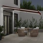 Casa si Gradina - Gradina si terasa - Umbrele si pavilioane - Umbrele - Copertina retractabila manual cu LED, visiniu, 400x300 cm - Infinity.ro