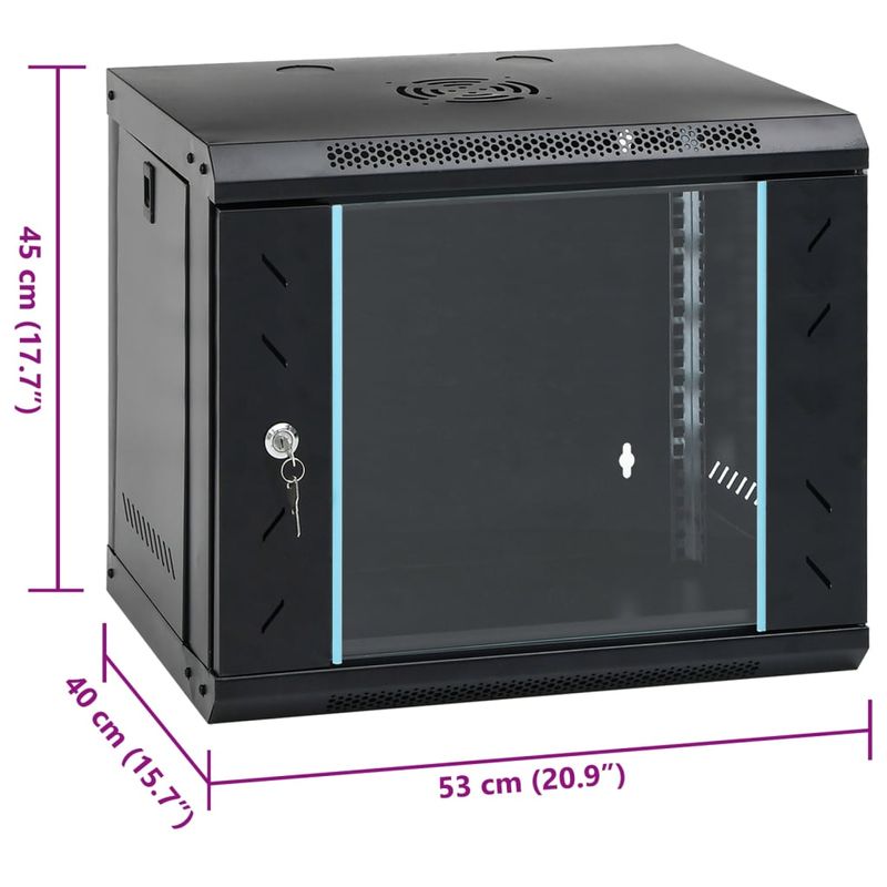 PC, gaming si accesorii - Componente PC - Componente - Hard Disk-uri - Dulap de server montat pe perete, 9U, 19" IP20, 53x40x45 cm, negru - Infinity.ro