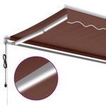Casa si Gradina - Gradina si terasa - Umbrele si pavilioane - Umbrele - Copertina retractabila automat cu LED, maro, 600x300 cm - Infinity.ro