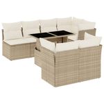Casa si Gradina - Gradina si terasa - Mobilier exterior - Seturi mobila gradina - Set canapele de gradina, 8 piese, cu perne, bej, poliratan - Infinity.ro