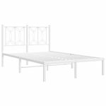 Casa si Gradina - Mobilier - Paturi si accesorii - Paturi - Cadru de pat metalic cu tablie, alb, 120x190 cm - Infinity.ro