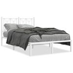 Casa si Gradina - Mobilier - Paturi si accesorii - Paturi - Cadru de pat metalic cu tablie, alb, 120x190 cm - Infinity.ro