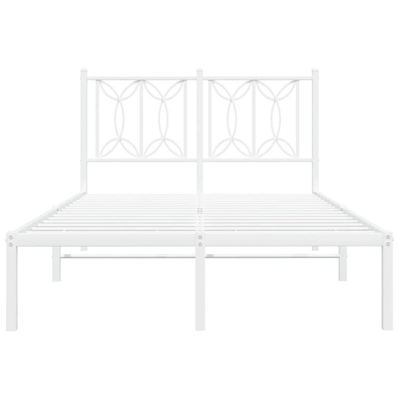 Casa si Gradina - Mobilier - Paturi si accesorii - Paturi - Cadru de pat metalic cu tablie, alb, 120x190 cm - Infinity.ro