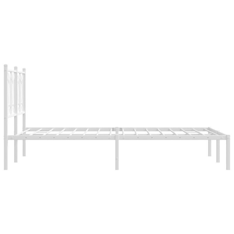 Casa si Gradina - Mobilier - Paturi si accesorii - Paturi - Cadru de pat metalic cu tablie, alb, 120x190 cm - Infinity.ro