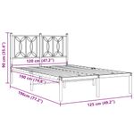 Casa si Gradina - Mobilier - Paturi si accesorii - Paturi - Cadru de pat metalic cu tablie, alb, 120x190 cm - Infinity.ro