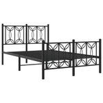Casa si Gradina - Mobilier - Paturi si accesorii - Paturi - Cadru pat metalic cu tablie de cap/picioare, negru, 120x190 cm - Infinity.ro