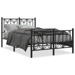 Casa si Gradina - Mobilier - Paturi si accesorii - Paturi - Cadru pat metalic cu tablie de cap/picioare, negru, 120x190 cm - Infinity.ro