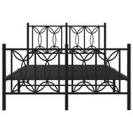 Casa si Gradina - Mobilier - Paturi si accesorii - Paturi - Cadru pat metalic cu tablie de cap/picioare, negru, 120x190 cm - Infinity.ro