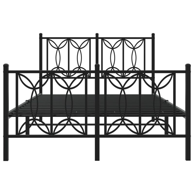 Casa si Gradina - Mobilier - Paturi si accesorii - Paturi - Cadru pat metalic cu tablie de cap/picioare, negru, 120x190 cm - Infinity.ro