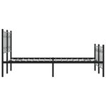 Casa si Gradina - Mobilier - Paturi si accesorii - Paturi - Cadru pat metalic cu tablie de cap/picioare, negru, 120x190 cm - Infinity.ro