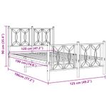 Casa si Gradina - Mobilier - Paturi si accesorii - Paturi - Cadru pat metalic cu tablie de cap/picioare, negru, 120x190 cm - Infinity.ro