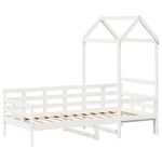 Casa si Gradina - Mobilier - Paturi si accesorii - Paturi - Pat de zi cu acoperis, alb, 80x200 cm, lemn masiv de pin - Infinity.ro