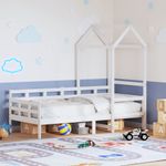 Casa si Gradina - Mobilier - Paturi si accesorii - Paturi - Pat de zi cu acoperis, alb, 80x200 cm, lemn masiv de pin - Infinity.ro