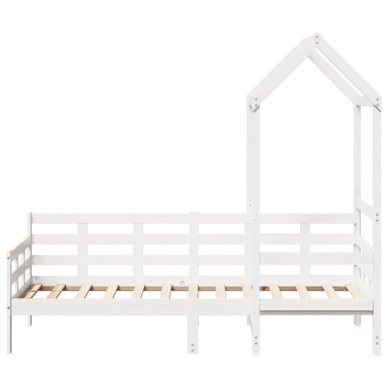 Casa si Gradina - Mobilier - Paturi si accesorii - Paturi - Pat de zi cu acoperis, alb, 80x200 cm, lemn masiv de pin - Infinity.ro