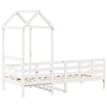 Casa si Gradina - Mobilier - Paturi si accesorii - Paturi - Pat de zi cu acoperis, alb, 80x200 cm, lemn masiv de pin - Infinity.ro