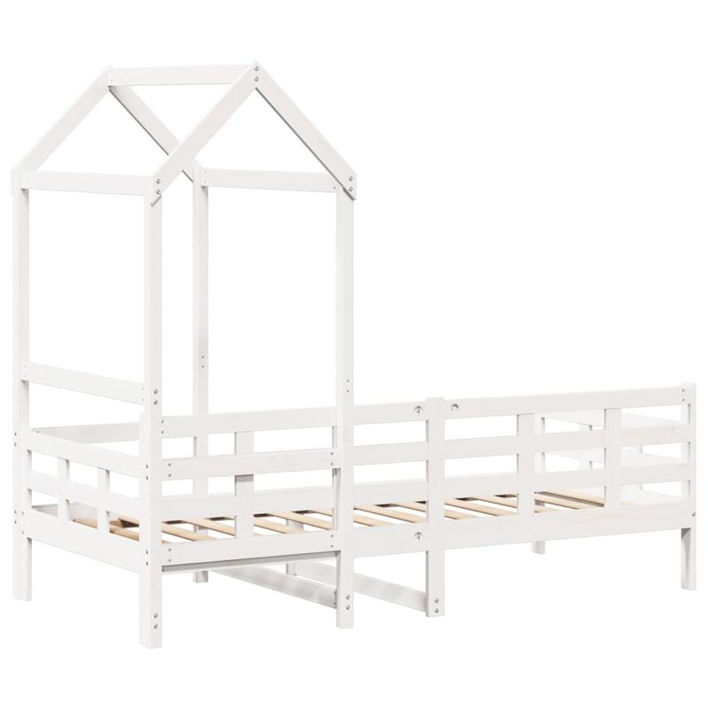Casa si Gradina - Mobilier - Paturi si accesorii - Paturi - Pat de zi cu acoperis, alb, 80x200 cm, lemn masiv de pin - Infinity.ro