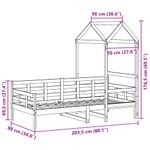 Casa si Gradina - Mobilier - Paturi si accesorii - Paturi - Pat de zi cu acoperis, alb, 80x200 cm, lemn masiv de pin - Infinity.ro